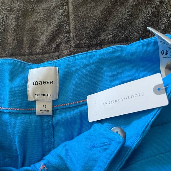 NWT Anthropologie Maeve The Colette Cropped Wide-Leg Pants Linen Sky Blue New - Picture 5 of 9